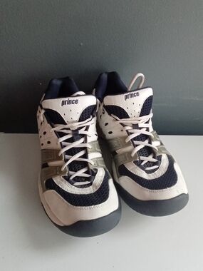 Prince T22 Mens Tennis Shoes Navy White Silver Athletic Sneakers